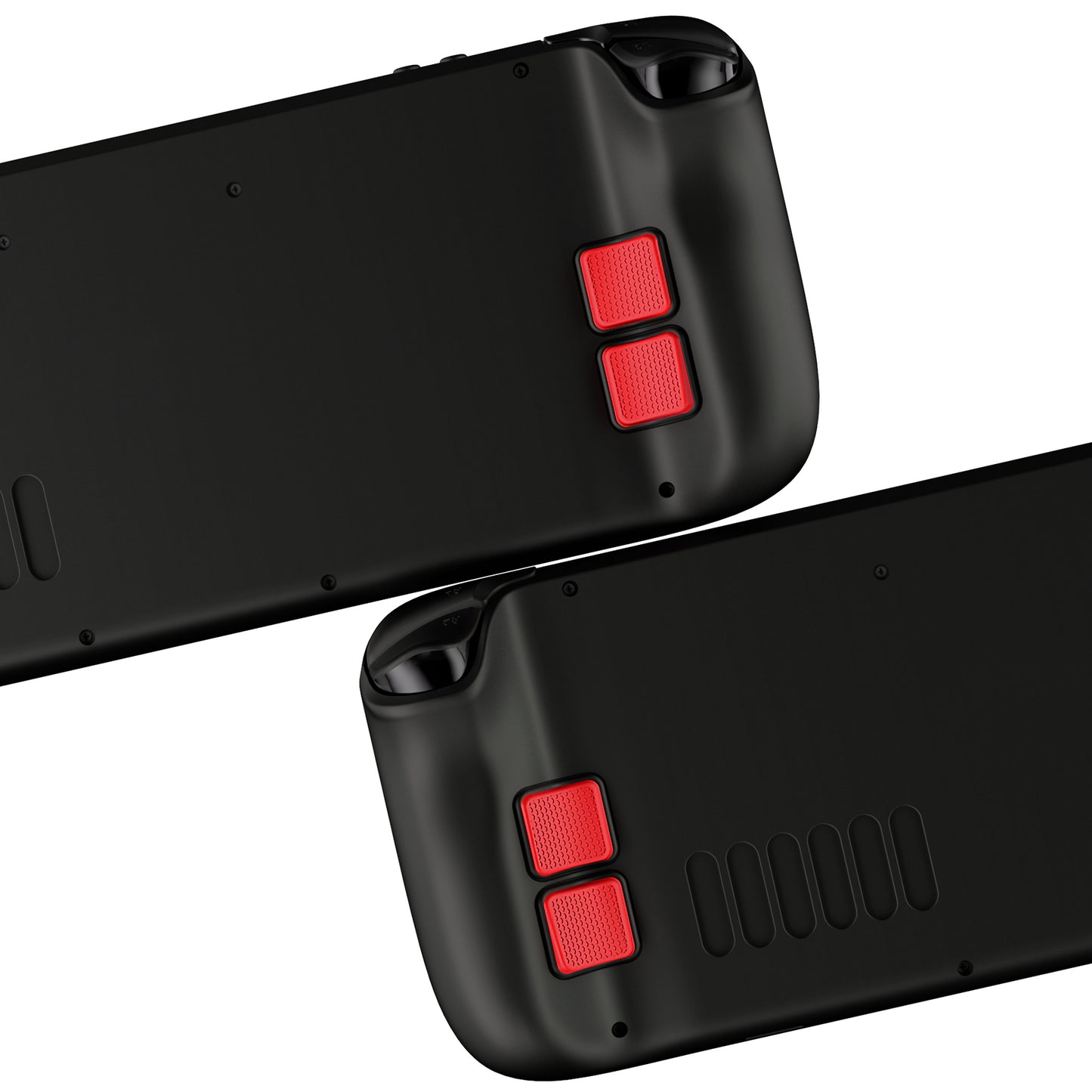 PlayVital Passion Red Back Button Enhancement Set for Steam Deck, Grip Improvement Button Protection Kit for Steam Deck - 2 Different Thickness - PGSDM005 playvital