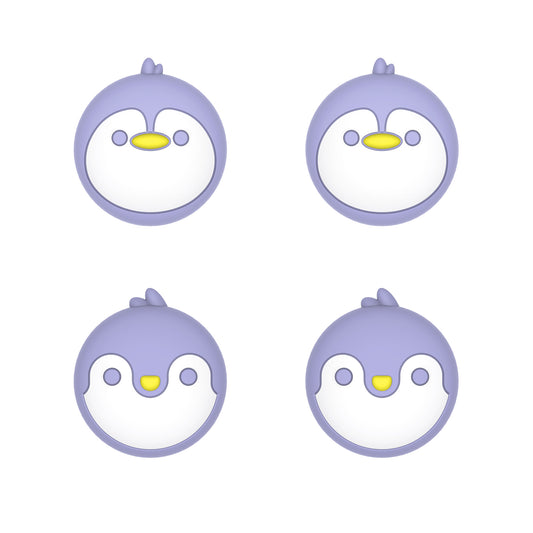 PlayVital Penguin Cute Thumb Grip Caps for ps5/4 Controller, Silicone Analog Stick Caps Cover for Xbox Series X/S, Thumbstick Caps for Switch Pro Controller - Light Violet - PJM3009 PlayVital