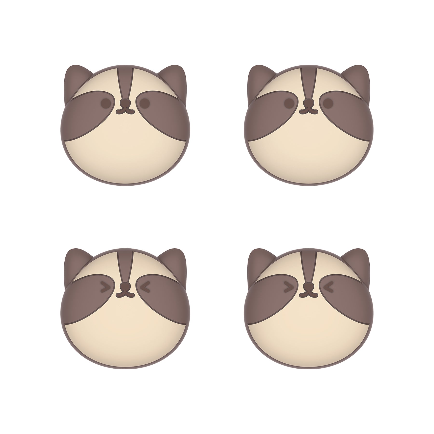 PlayVital Cute Thumb Grip Caps for ps5/4 Controller, Silicone Analog Stick Caps Cover for Xbox Series X/S, Thumbstick Caps for Switch Pro Controller - Little Raccoon - PJM3013 PlayVital