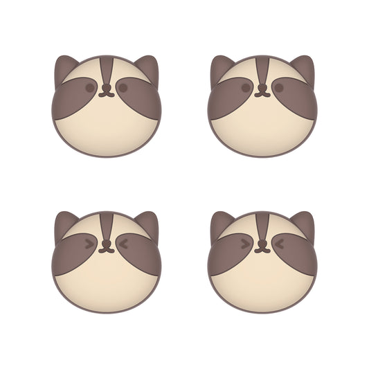 PlayVital Cute Thumb Grip Caps for ps5/4 Controller, Silicone Analog Stick Caps Cover for Xbox Series X/S, Thumbstick Caps for Switch Pro Controller - Little Raccoon - PJM3013 PlayVital