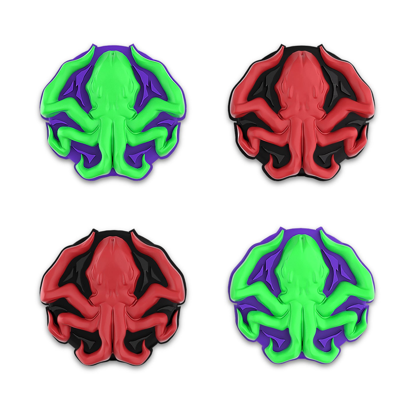 PlayVital Cute Thumb Grip Caps for ps5/4 Controller, Silicone Analog Stick Caps Cover for Xbox Series X/S, Thumbstick Caps for Switch Pro Controller - Cthulhu the Octopus - PJM3028 PlayVital