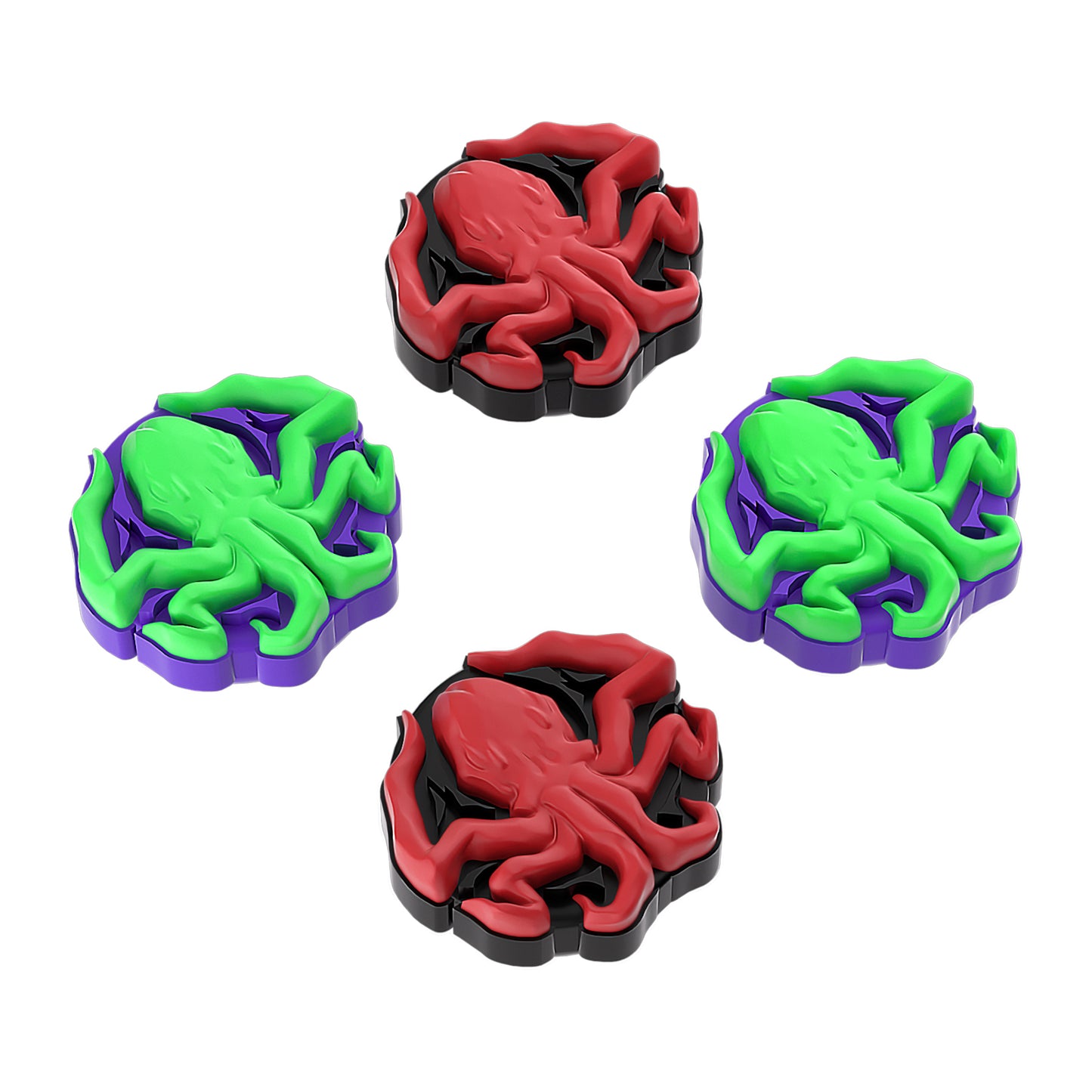PlayVital Cute Thumb Grip Caps for ps5/4 Controller, Silicone Analog Stick Caps Cover for Xbox Series X/S, Thumbstick Caps for Switch Pro Controller - Cthulhu the Octopus - PJM3028 PlayVital