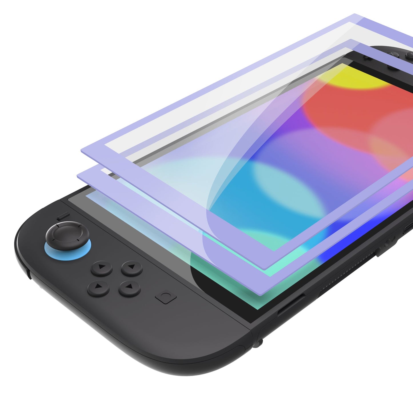 PlayVital 2-Pack Tempered Glass Screen Protector with Easy Alignment Frame for Nintendo Switch 2 - Light Violet PlayVital