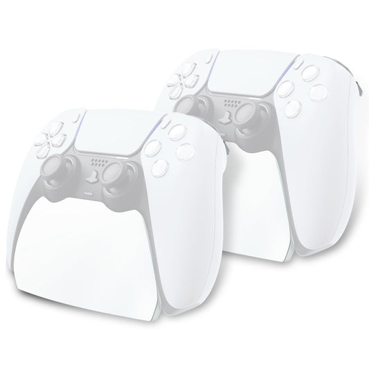 PlayVital 2 Pack Controller Display Stand for PS5 Controller Gamepad Stand Desk Holder with Rubber Pads - White PlayVital