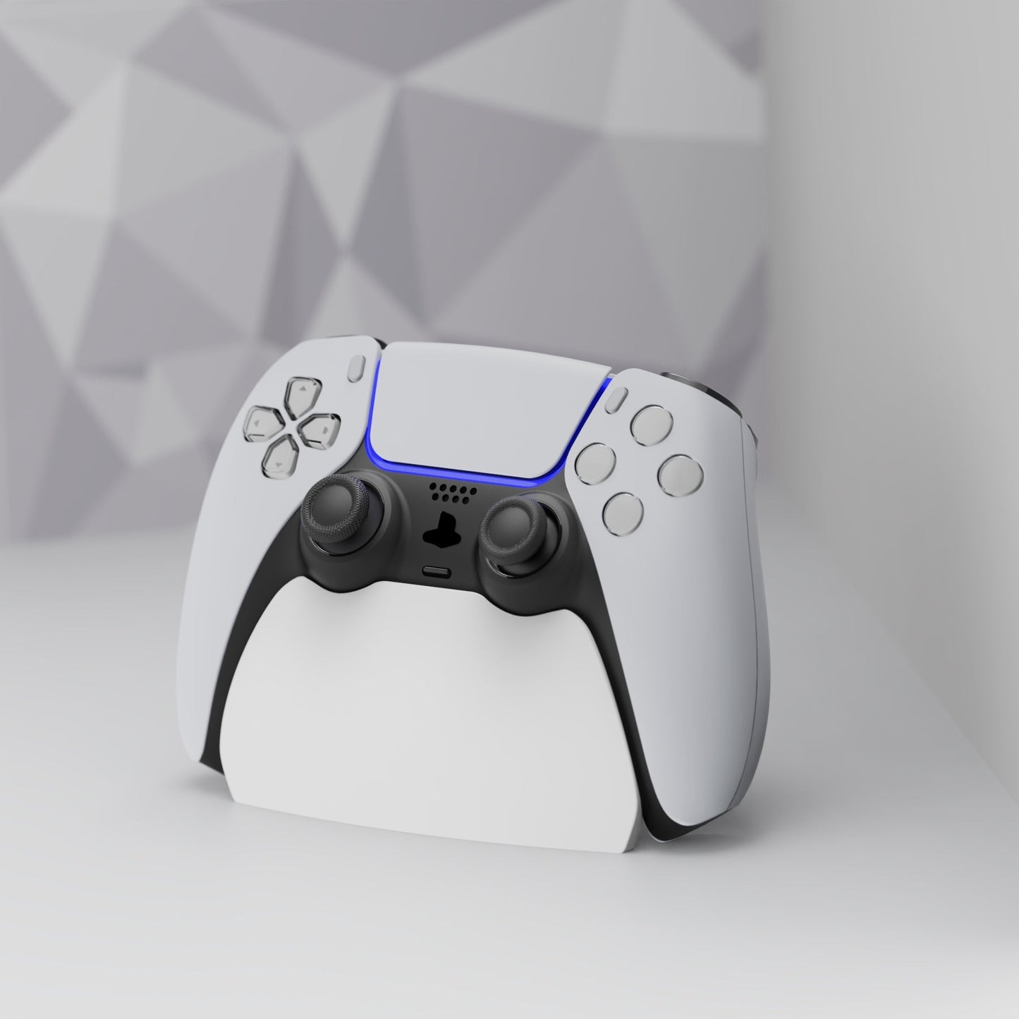 PlayVital 2 Pack Controller Display Stand for PS5 Controller Gamepad Stand Desk Holder with Rubber Pads - White PlayVital