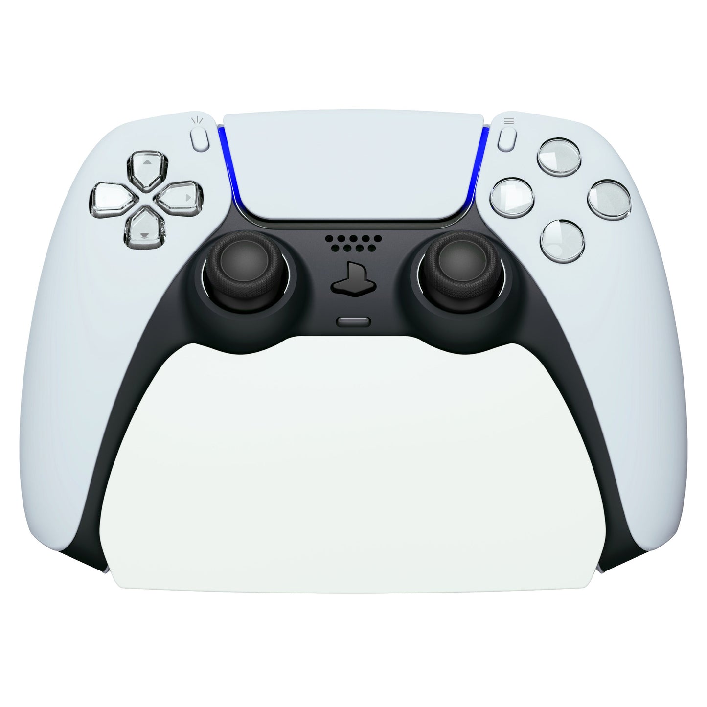 PlayVital 2 Pack Controller Display Stand for PS5 Controller Gamepad Stand Desk Holder with Rubber Pads - White PlayVital
