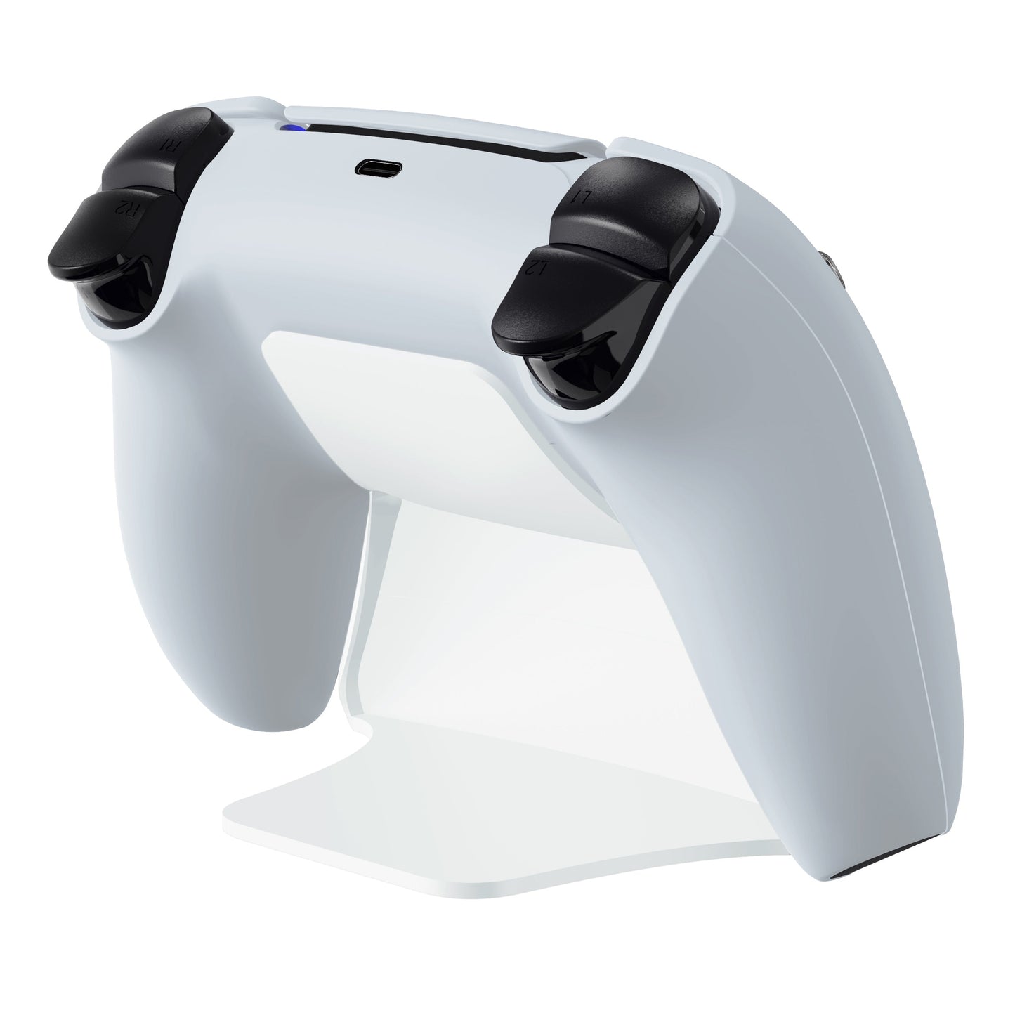 PlayVital 2 Pack Controller Display Stand for PS5 Controller Gamepad Stand Desk Holder with Rubber Pads - White PlayVital
