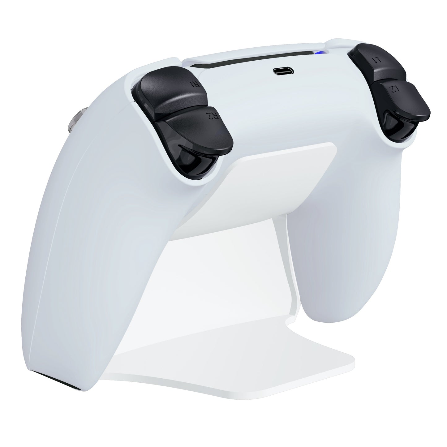 PlayVital 2 Pack Controller Display Stand for PS5 Controller Gamepad Stand Desk Holder with Rubber Pads - White PlayVital