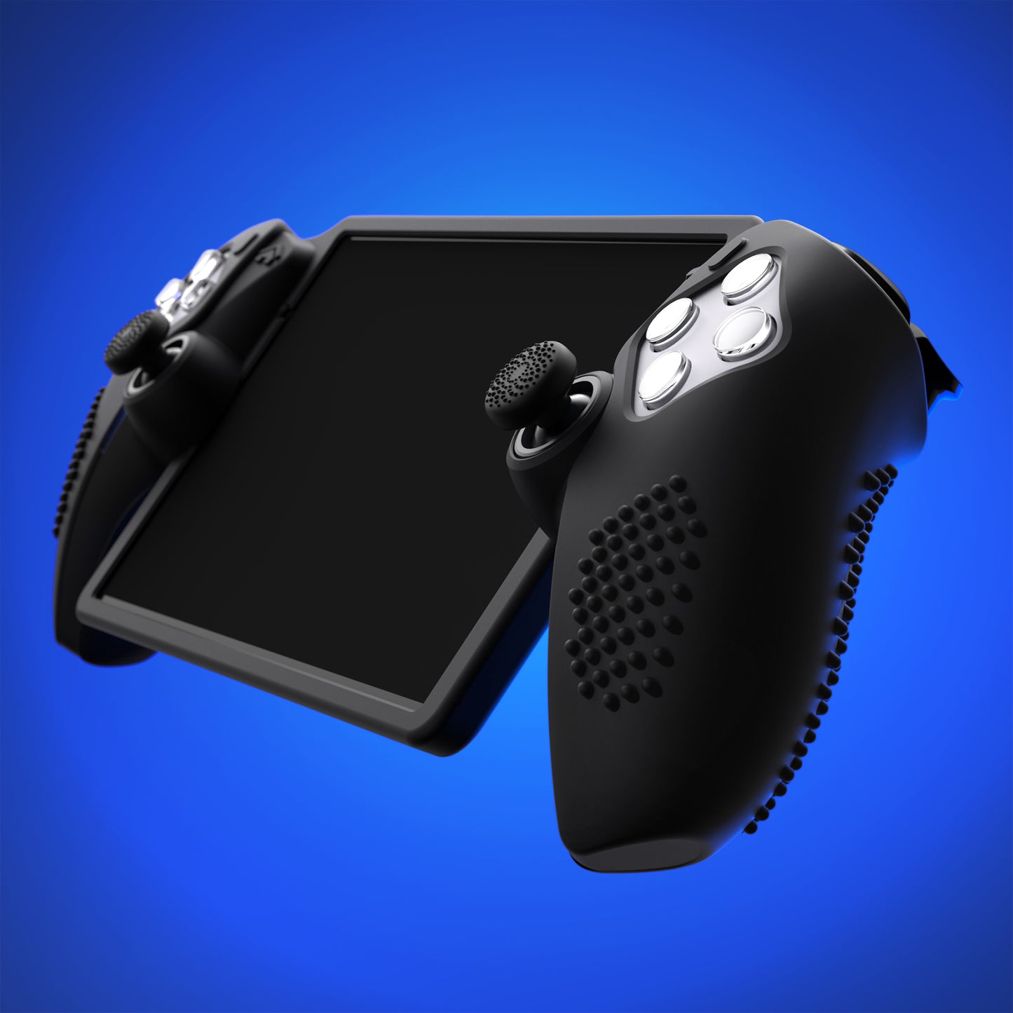 PlayVital 3D Studded Edition Anti-Slip Silicone Protective Case with Thumb Grips for PS Portal Remote Player - Black - CYRPFP001 PlayVital