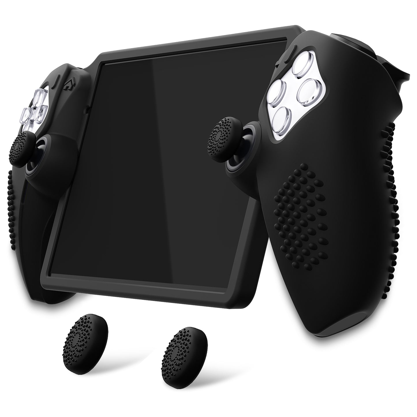 PlayVital 3D Studded Edition Anti-Slip Silicone Protective Case with Thumb Grips for PS Portal Remote Player - Black - CYRPFP001 PlayVital