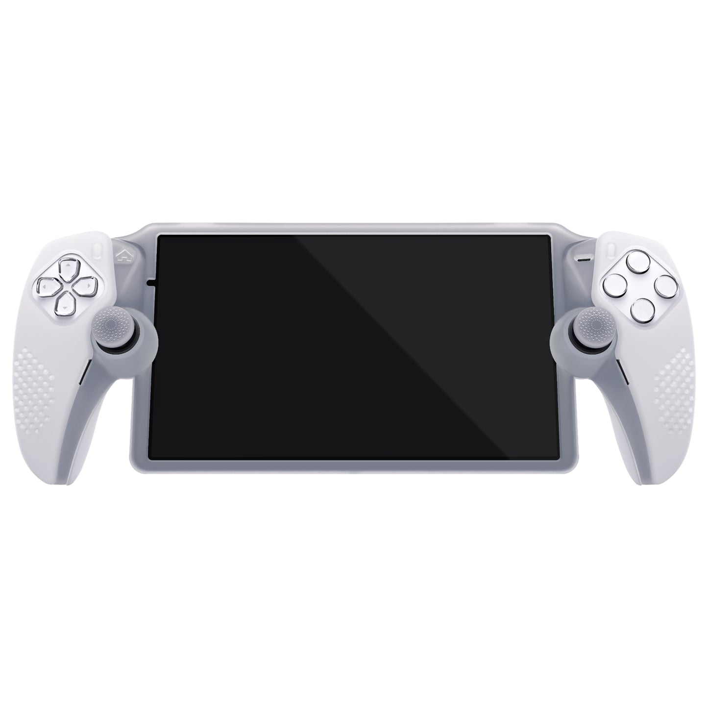 PlayVital 3D Studded Edition Anti-Slip Silicone Protective Case with Thumb Grips for PS Portal Remote Player - Clear White - CYRPFP003 PlayVital