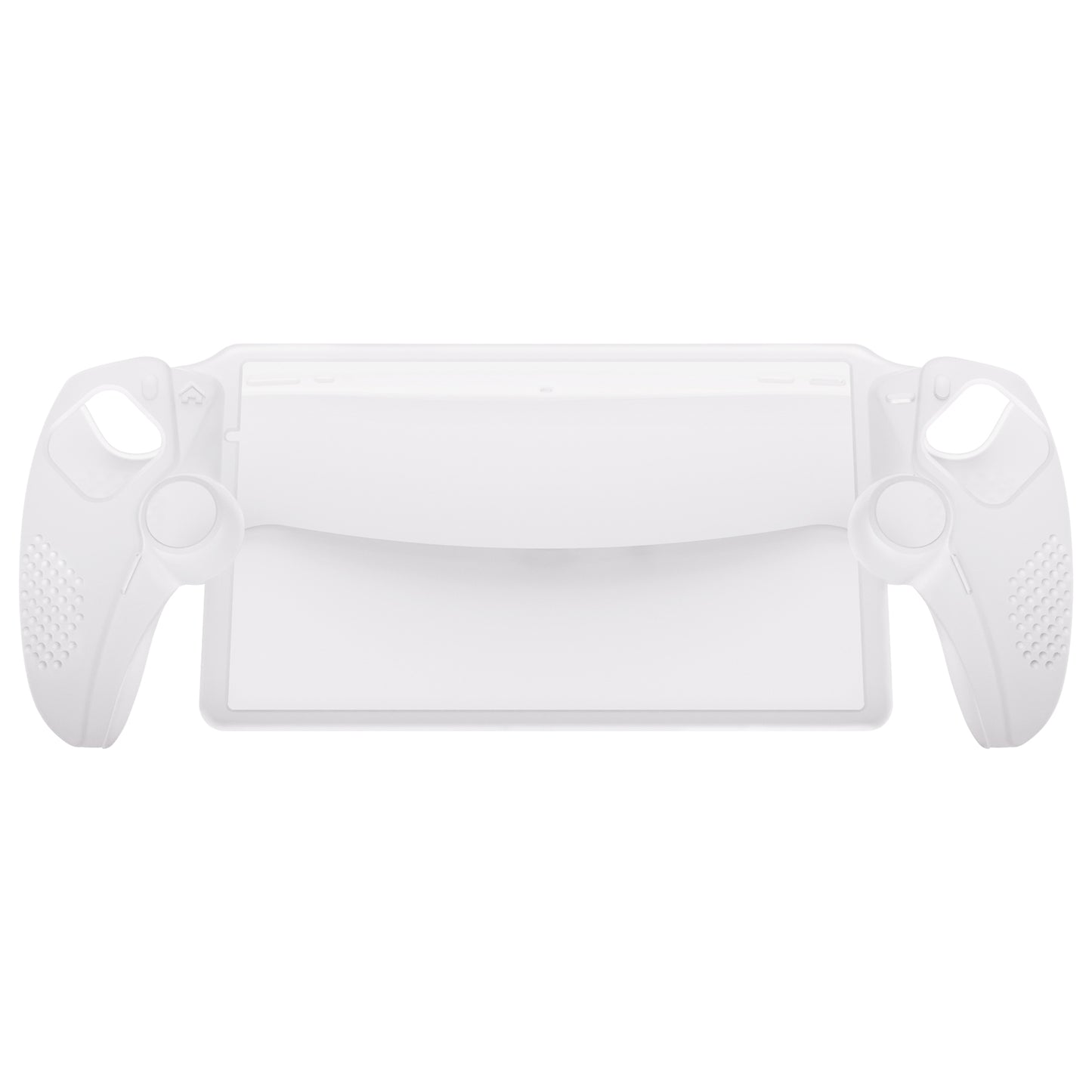 PlayVital 3D Studded Edition Anti-Slip Silicone Protective Case with Thumb Grips for PS Portal Remote Player - Clear White - CYRPFP003 PlayVital