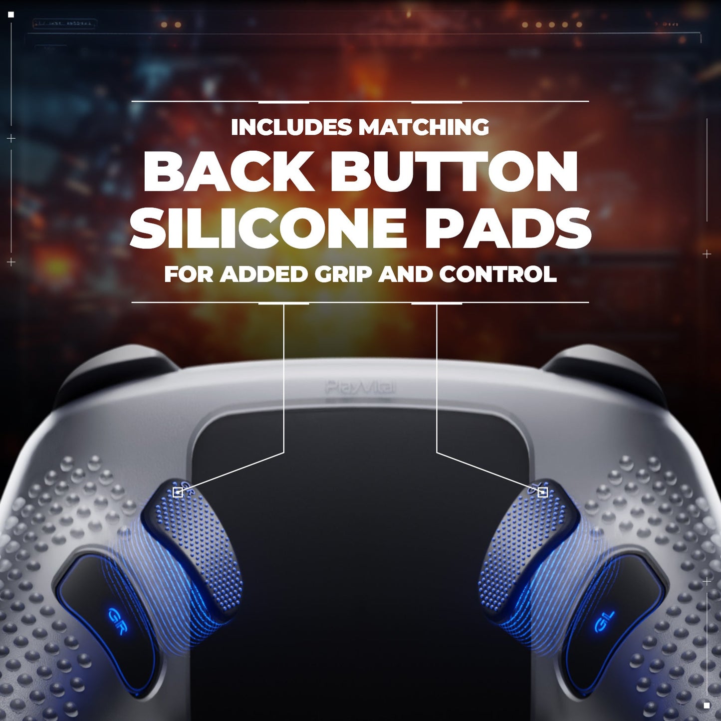 PlayVital 3D Studded Edition Silicone Cover Skin for Nintendo Switch 2 Pro Controller, Anti-Slip Grip Protector Case for Switch 2 Pro with Back Button Cap, Thumb Grips - Clear White PlayVital