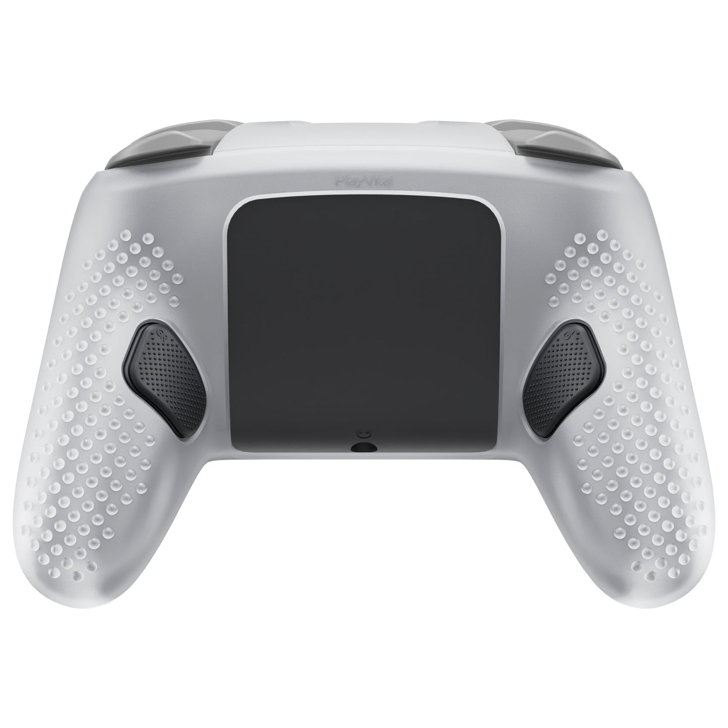 PlayVital 3D Studded Edition Silicone Cover Skin for Nintendo Switch 2 Pro Controller, Anti-Slip Grip Protector Case for Switch 2 Pro with Back Button Cap, Thumb Grips - Clear White PlayVital
