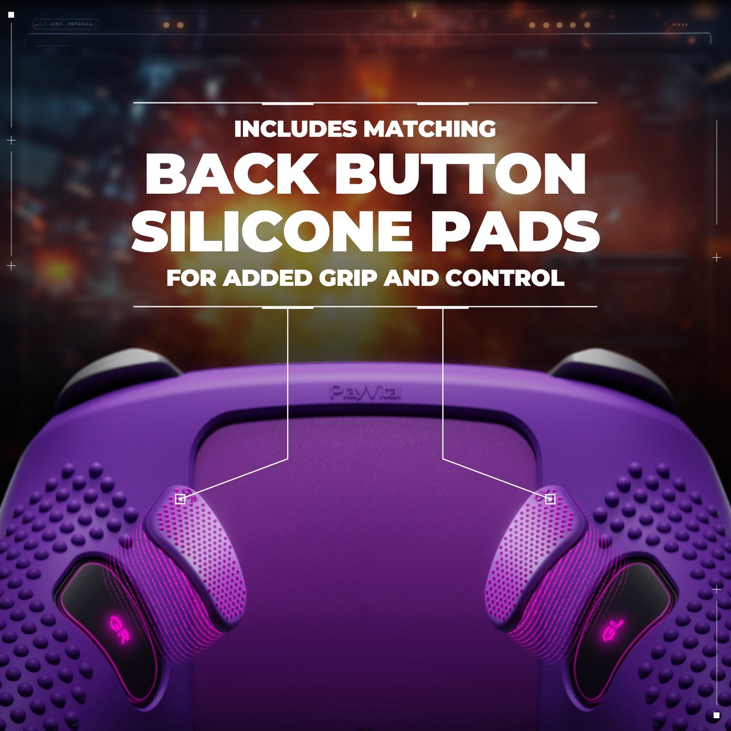 PlayVital 3D Studded Edition Silicone Cover Skin for Nintendo Switch 2 Pro Controller, Anti-Slip Grip Protector Case for Switch 2 Pro with Back Button Cap, Thumb Grips & Sticker - Purple PlayVital