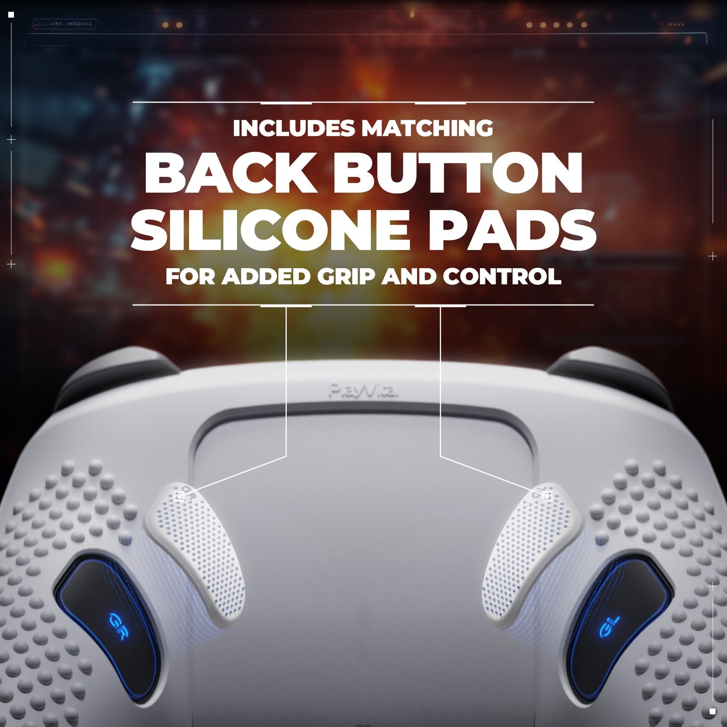 PlayVital 3D Studded Edition Silicone Cover Skin for Nintendo Switch 2 Pro Controller, Anti-Slip Grip Protector Case for Switch 2 Pro with Back Button Cap, Thumb Grips & Sticker - White PlayVital
