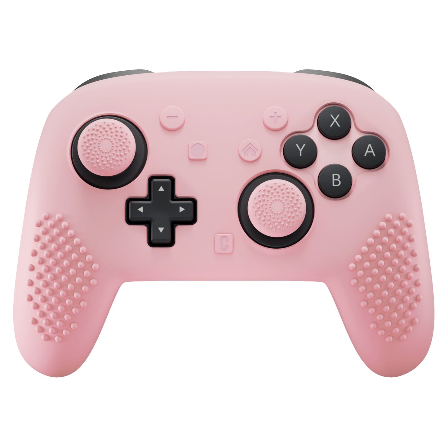 PlayVital 3D Studded Edition Silicone Cover Skin for Nintendo Switch 2 Pro Controller, Anti-Slip Grip Protector Case for Switch 2 Pro with Back Button Cap, Thumb Grips & Sticker - Cherry Blossoms Pink PlayVital