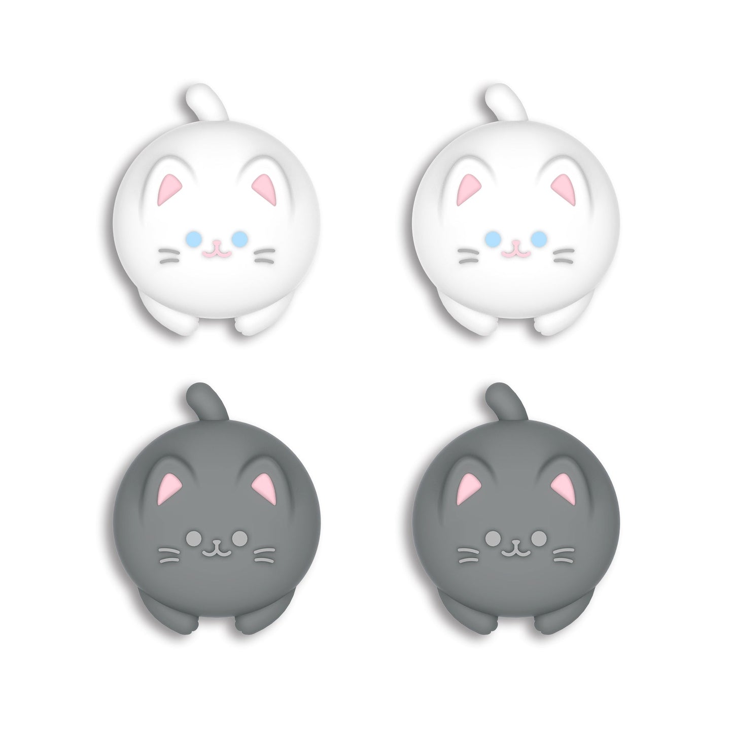 PlayVital 4 Pcs Cute Thumb Grip Caps for Nintendo Switch 2 - Cutie Kitty PlayVital