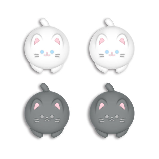 PlayVital 4 Pcs Cute Thumb Grip Caps for Nintendo Switch 2 - Cutie Kitty PlayVital