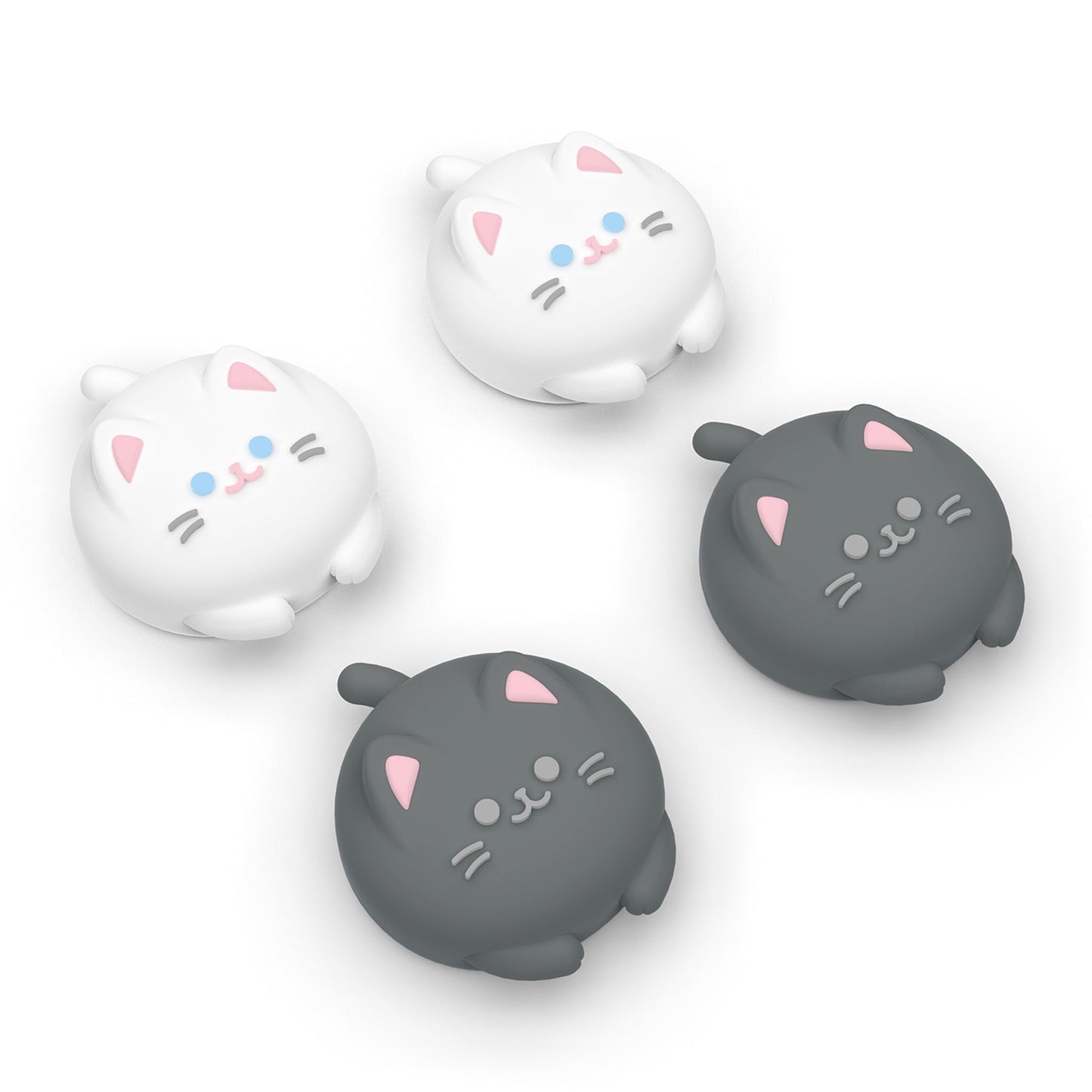 PlayVital 4 Pcs Cute Thumb Grip Caps for Nintendo Switch 2 - Cutie Kitty PlayVital