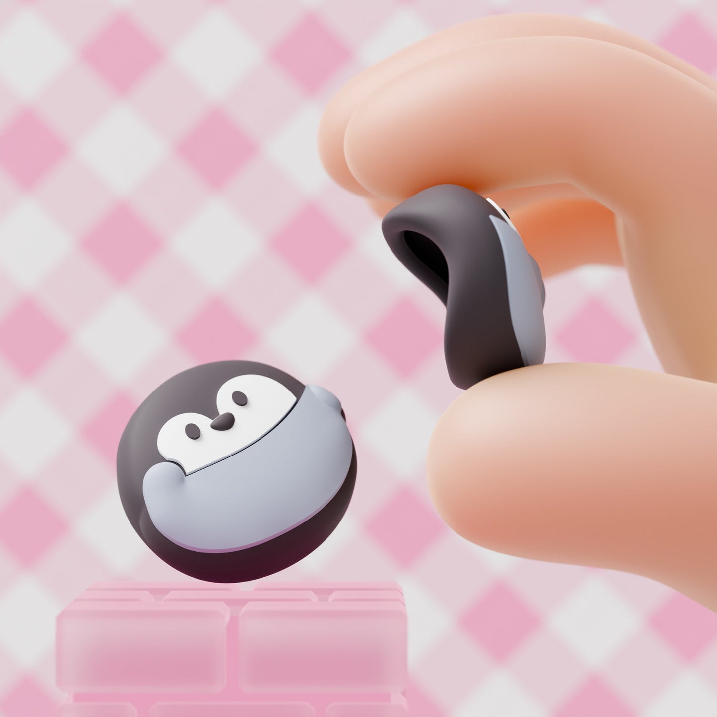 PlayVital 4 Pcs Cute Thumb Grip Caps for Nintendo Switch 2 - Cutie Penguin PlayVital
