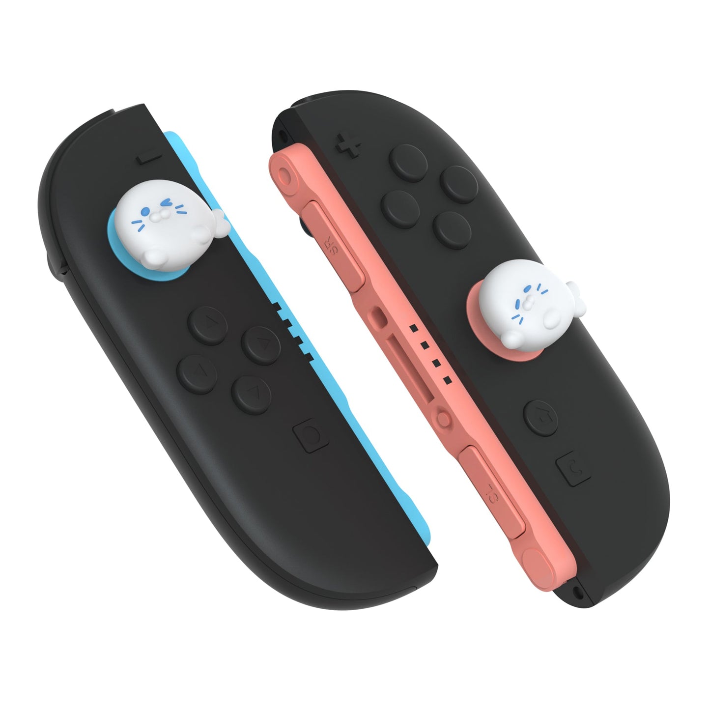 PlayVital 4 Pcs Cute Thumb Grip Caps for Nintendo Switch 2 - Cutie Seal Squad PlayVital
