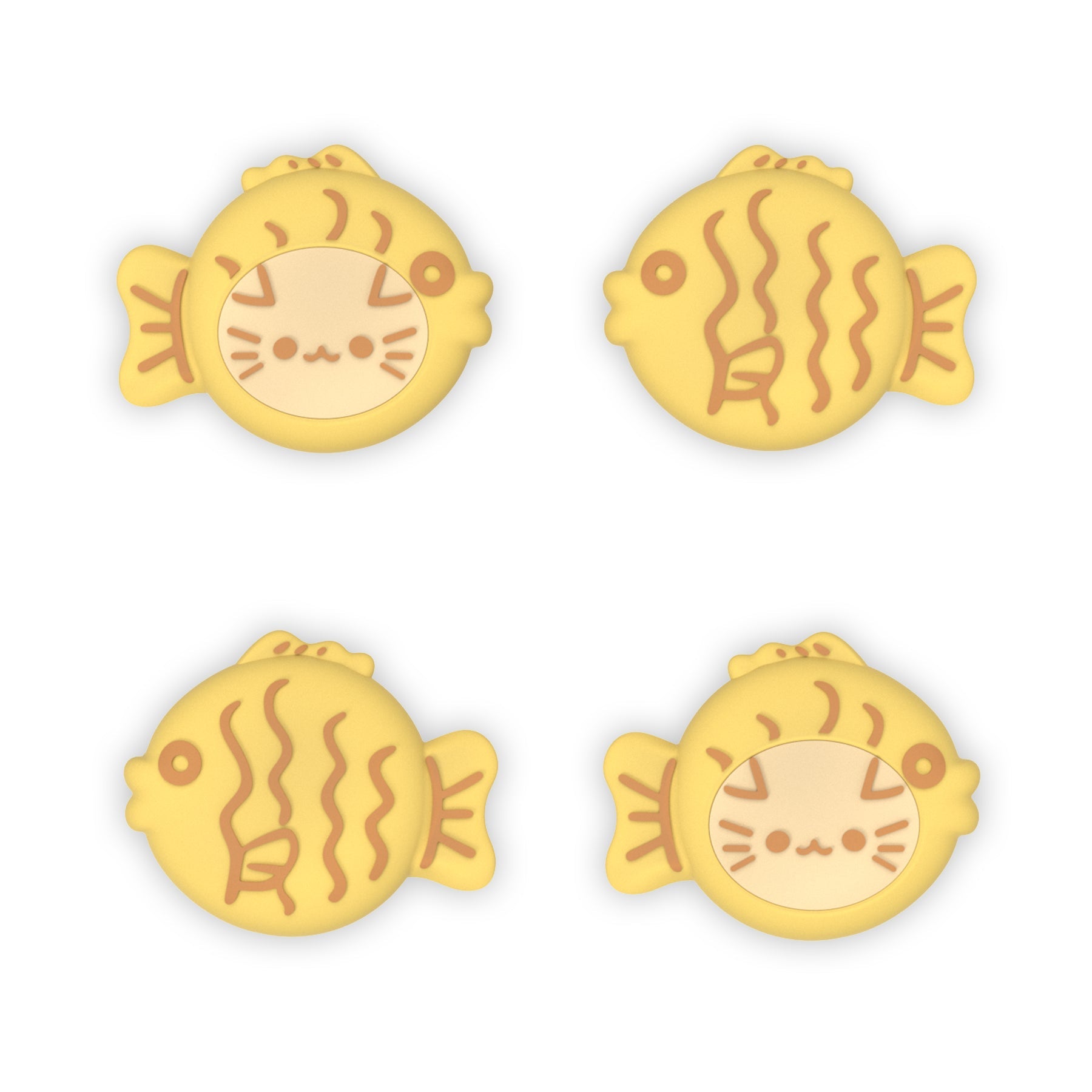 PlayVital 4 Pcs Cute Thumb Grip Caps for Nintendo Switch 2 - Taiyaki Kitten PlayVital