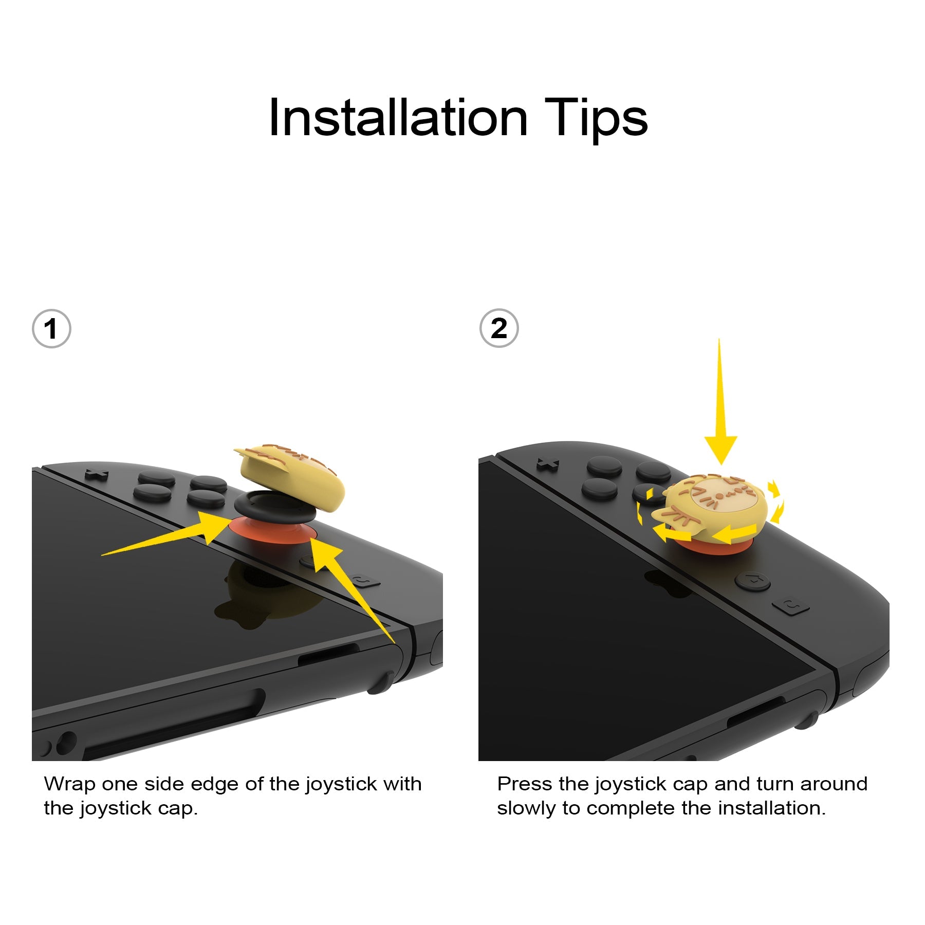 PlayVital 4 Pcs Cute Thumb Grip Caps for Nintendo Switch 2 - Taiyaki Kitten PlayVital