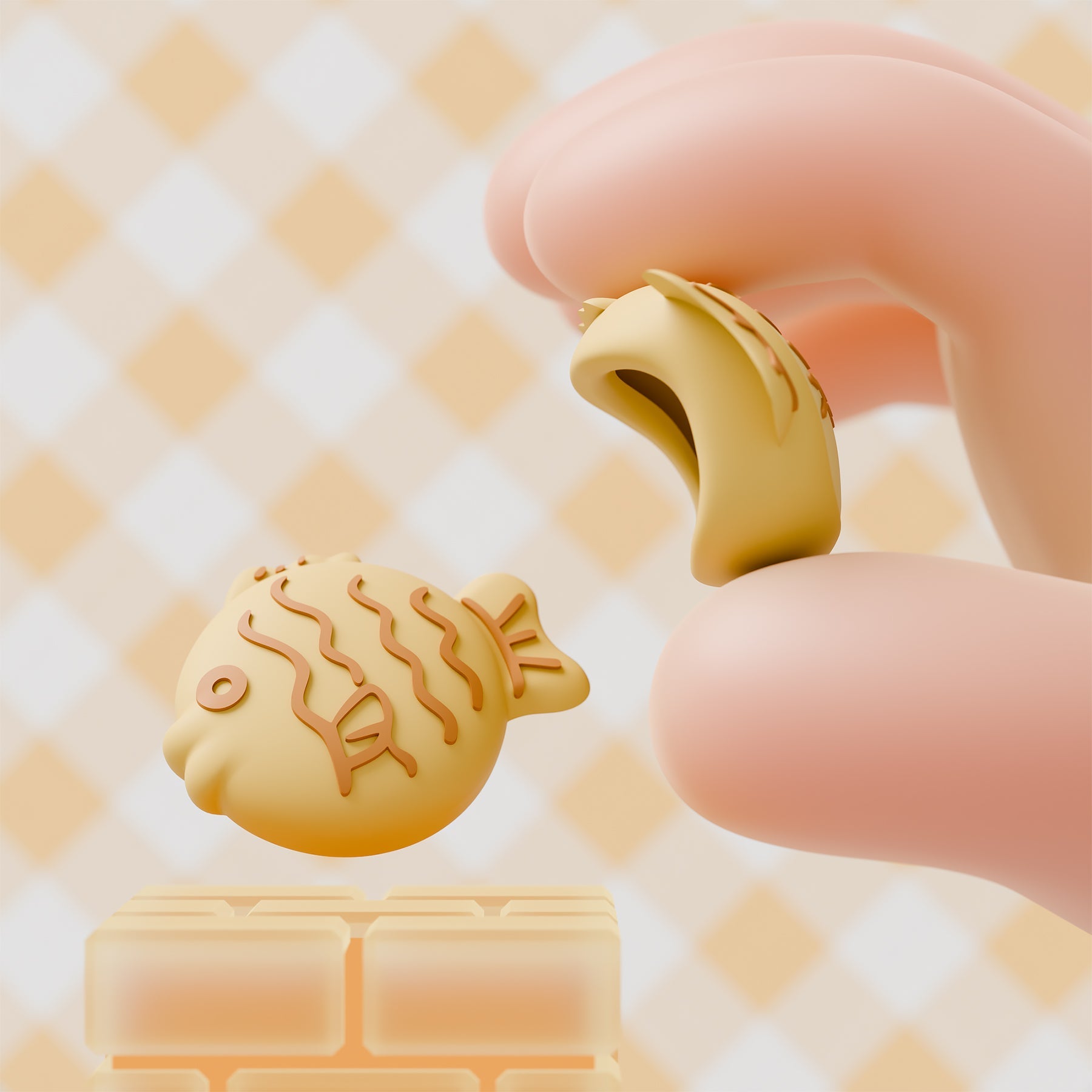 PlayVital 4 Pcs Cute Thumb Grip Caps for Nintendo Switch 2 - Taiyaki Kitten PlayVital