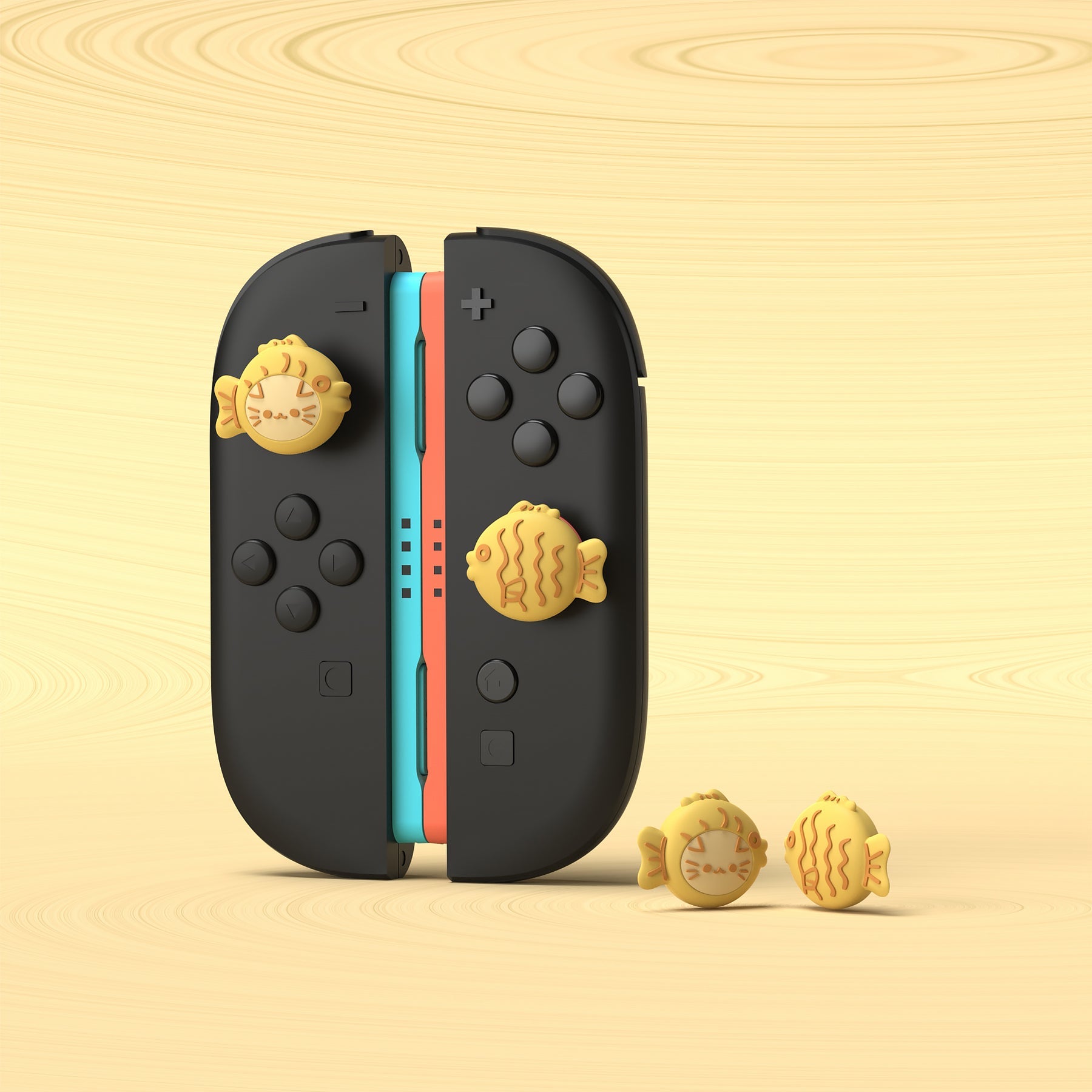 PlayVital 4 Pcs Cute Thumb Grip Caps for Nintendo Switch 2 - Taiyaki Kitten PlayVital