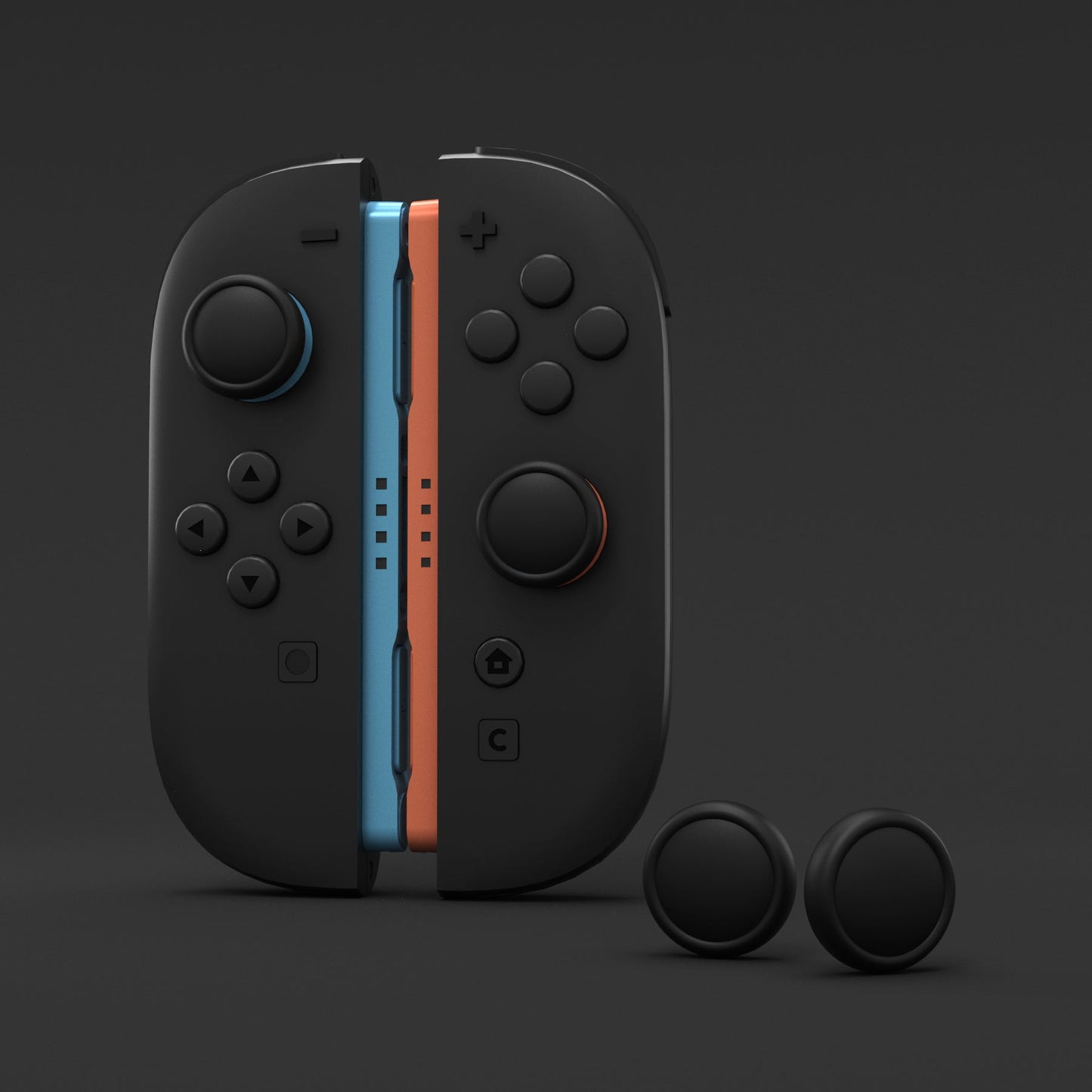 PlayVital 4Pcs Joystick Caps for Nintendo Switch 2, Silicone Thumbstick Grip Cover for Joycon 2 - Black PlayVital