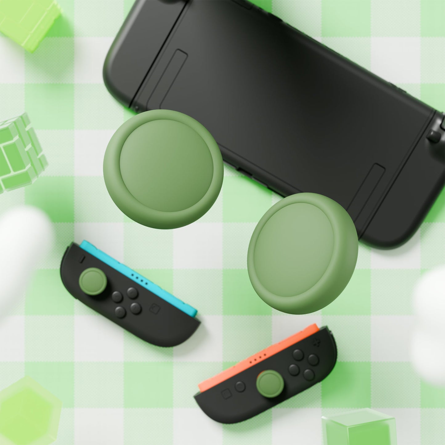 PlayVital 4Pcs Joystick Caps for Nintendo Switch 2, Silicone Thumbstick Grip Cover for Joycon 2 - Matcha Green PlayVital