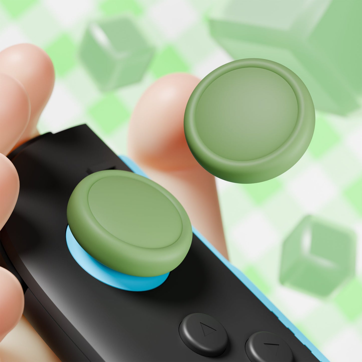 PlayVital 4Pcs Joystick Caps for Nintendo Switch 2, Silicone Thumbstick Grip Cover for Joycon 2 - Matcha Green PlayVital