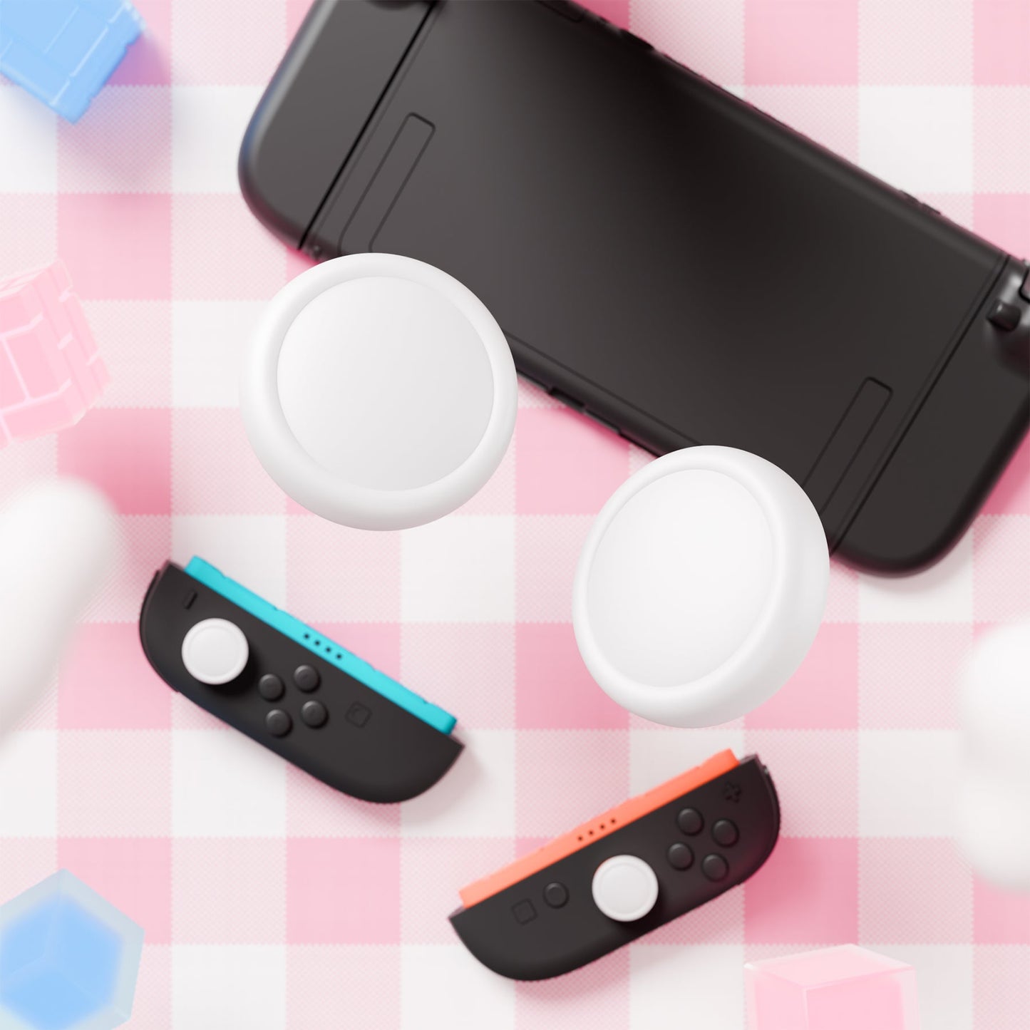 PlayVital 4Pcs Joystick Caps for Nintendo Switch 2, Silicone Thumbstick Grip Cover for Joycon 2 - White PlayVital