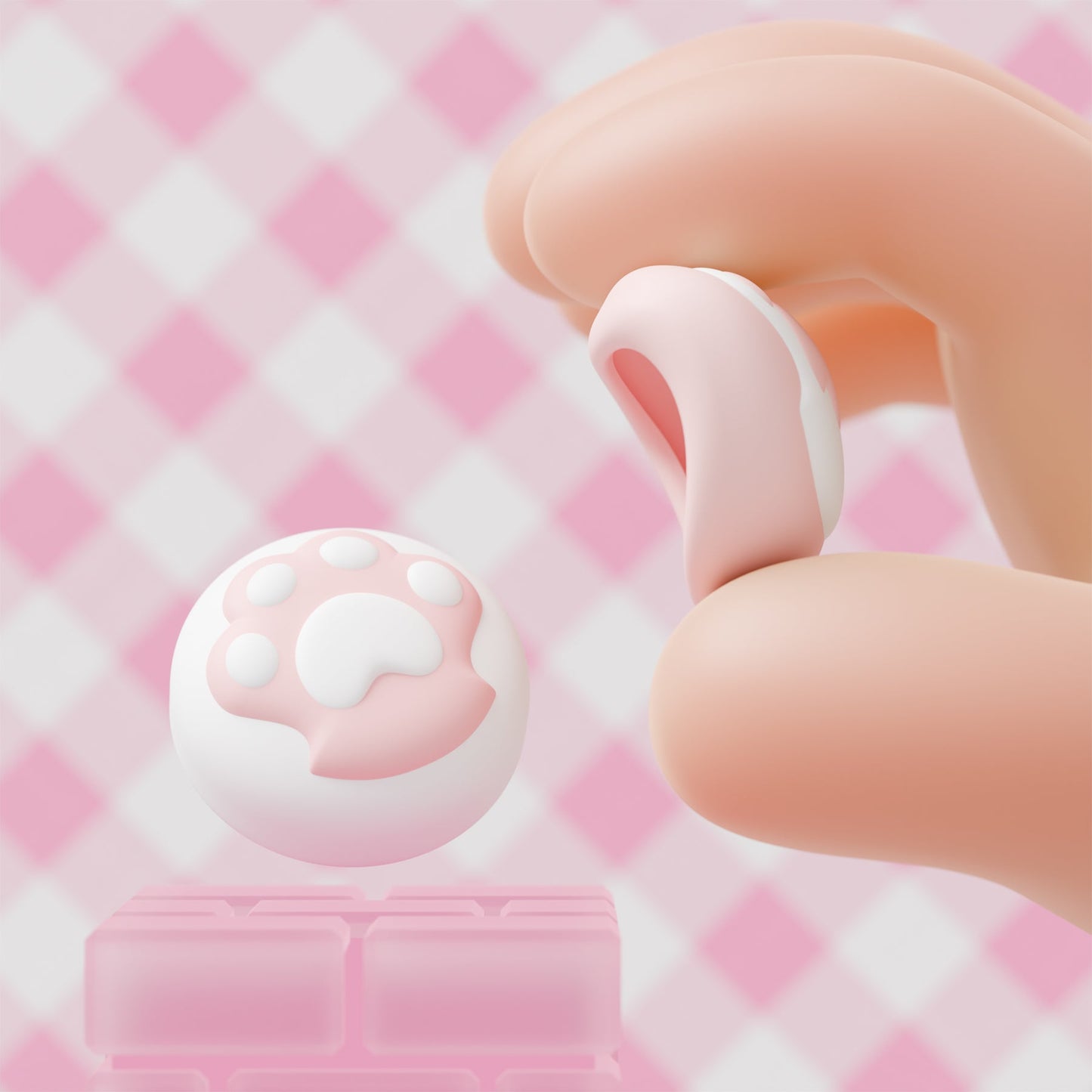 PlayVital 8 Pcs Cute Thumb Grip Caps for Nintendo Switch 2 - Cat Paw PlayVital