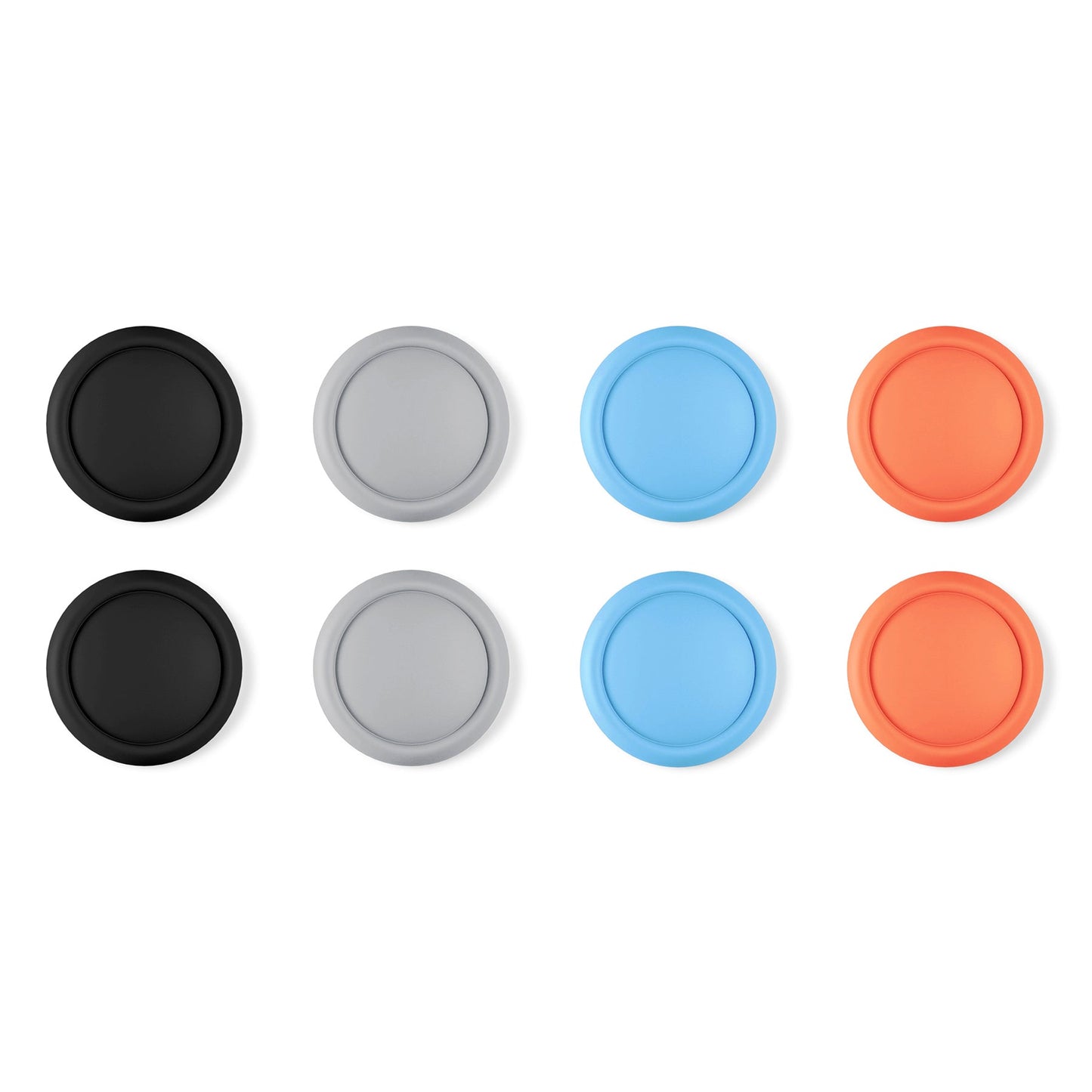PlayVital 8Pcs Joystick Caps for Nintendo Switch 2, Silicone Thumbstick Grip Cover for Joycon 2 - Black & Gray & Blue & Orange PlayVital