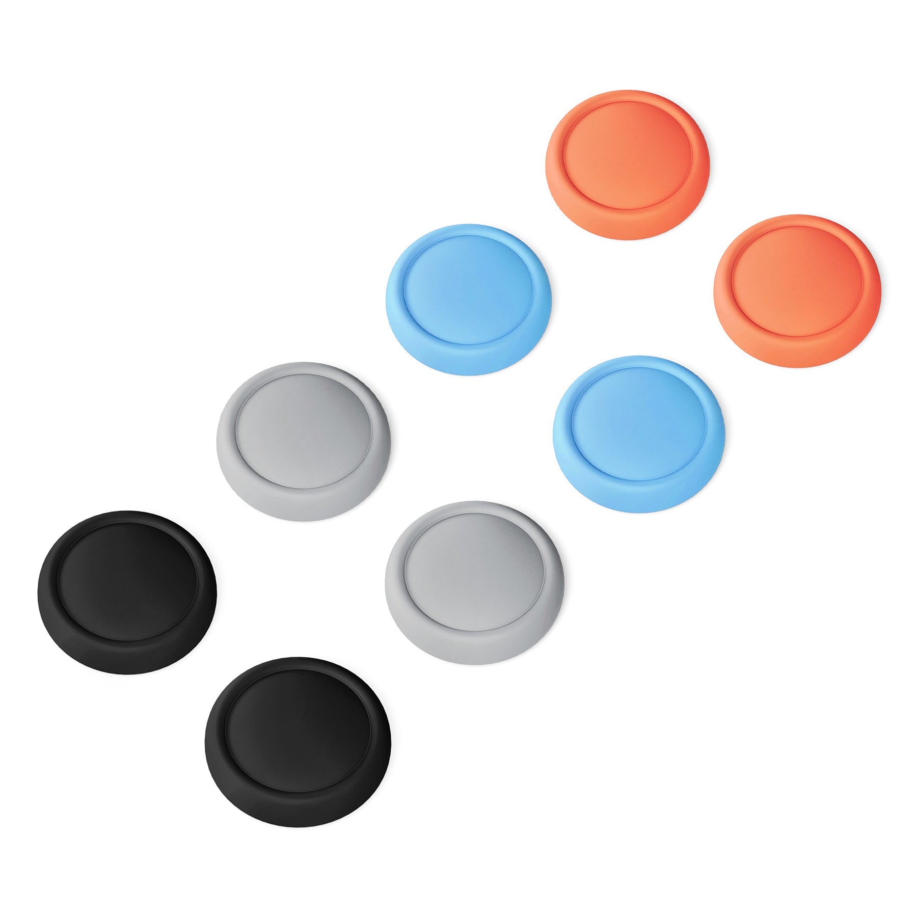 PlayVital 8Pcs Joystick Caps for Nintendo Switch 2, Silicone Thumbstick Grip Cover for Joycon 2 - Black & Gray & Blue & Orange PlayVital