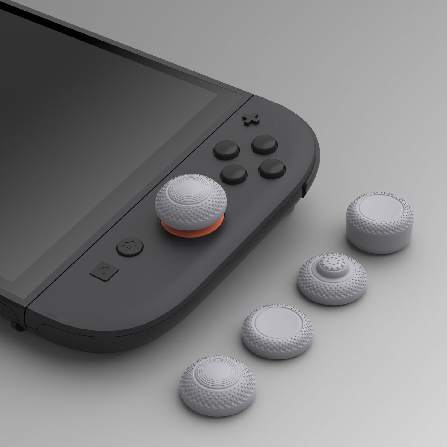 PlayVital 8 in 1 Pro Thumbs Grip Caps for Nintendo Switch 2, 8Pcs Ergonomic Anti-Slip Joystick Caps for Joycon 2 Grip - New Hope Gray PlayVital