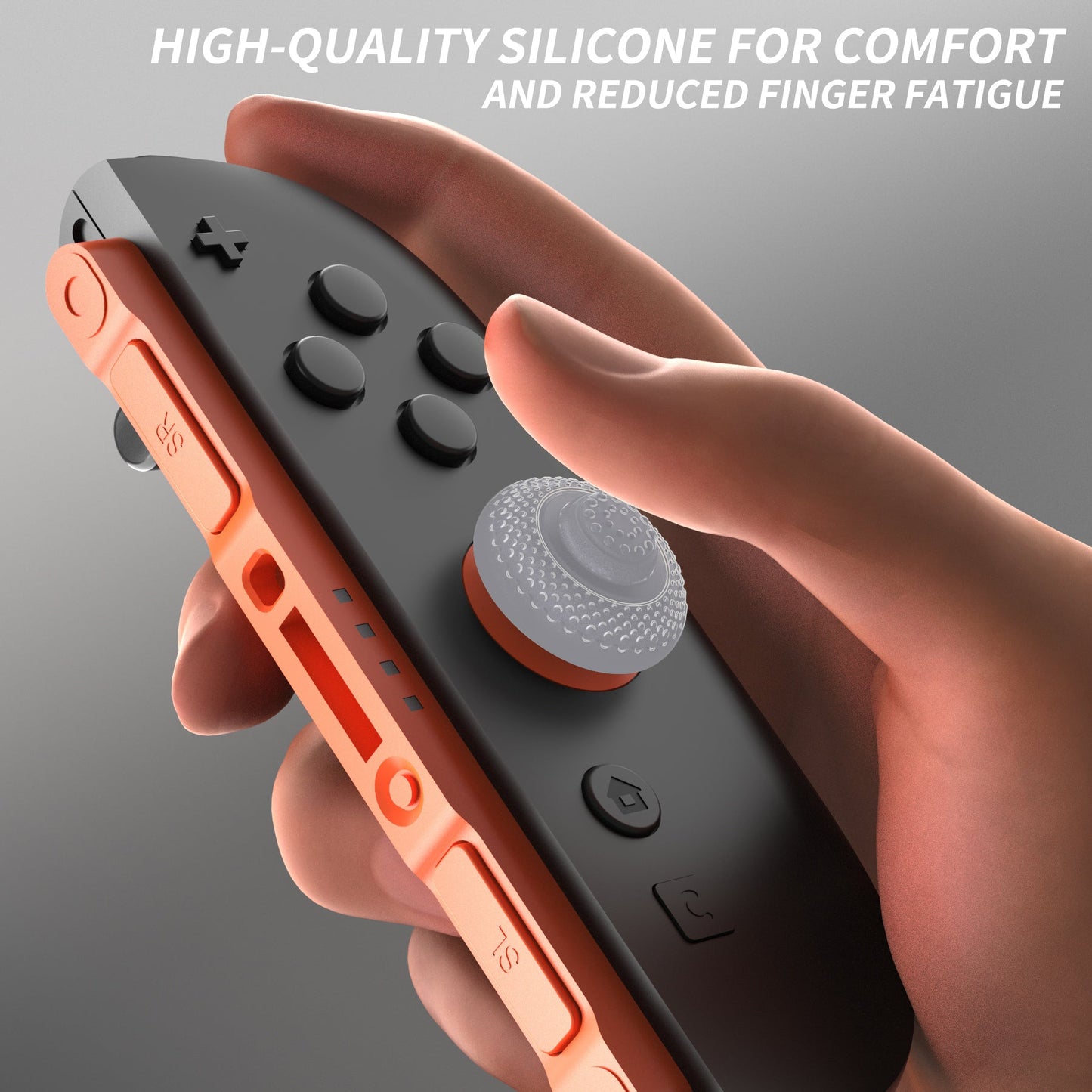 PlayVital 8 in 1 Pro Thumbs Grip Caps for Nintendo Switch 2, 8Pcs Ergonomic Anti-Slip Joystick Caps for Joycon 2 Grip - New Hope Gray PlayVital