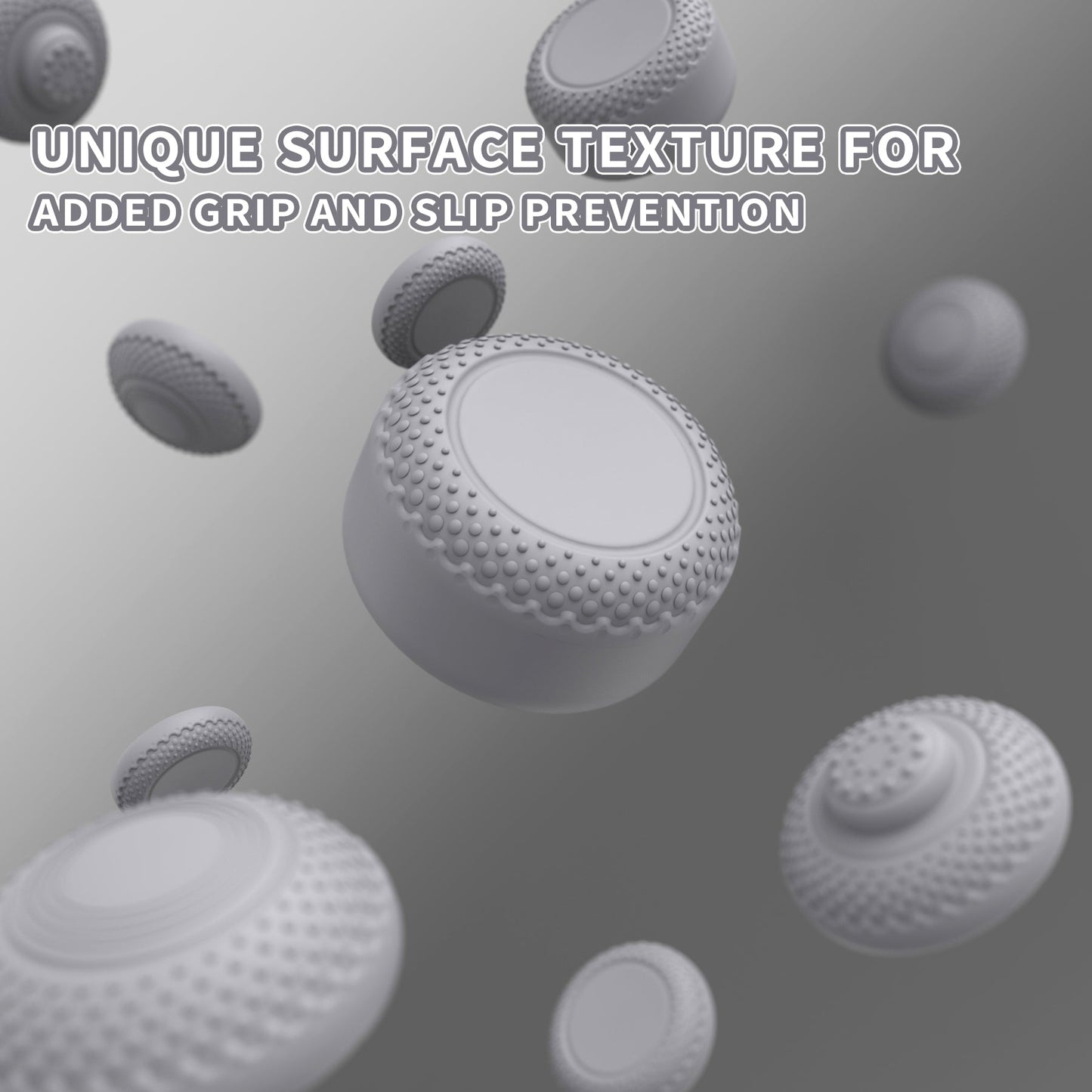 PlayVital 8 in 1 Pro Thumbs Grip Caps for Nintendo Switch 2, 8Pcs Ergonomic Anti-Slip Joystick Caps for Joycon 2 Grip - New Hope Gray PlayVital