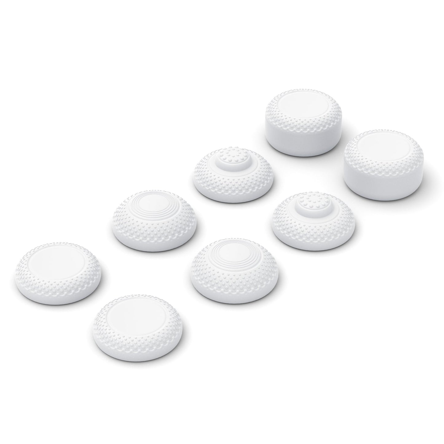 PlayVital 8 in 1 Pro Thumbs Grip Caps for Nintendo Switch 2, 8Pcs Ergonomic Anti-Slip Joystick Caps for Joycon 2 Grip - White PlayVital