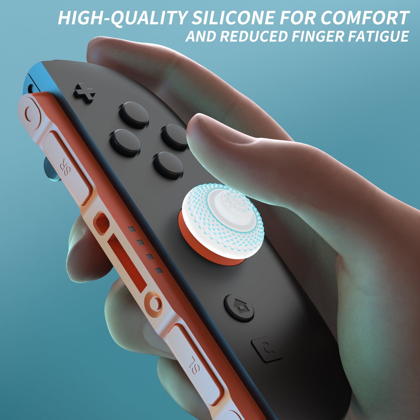 PlayVital 8 in 1 Pro Thumbs Grip Caps for Nintendo Switch 2, 8Pcs Ergonomic Anti-Slip Joystick Caps for Joycon 2 Grip - White PlayVital