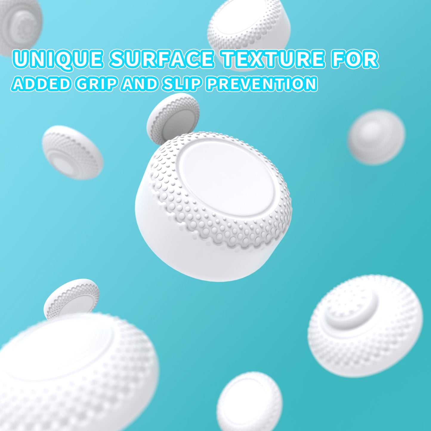 PlayVital 8 in 1 Pro Thumbs Grip Caps for Nintendo Switch 2, 8Pcs Ergonomic Anti-Slip Joystick Caps for Joycon 2 Grip - White PlayVital