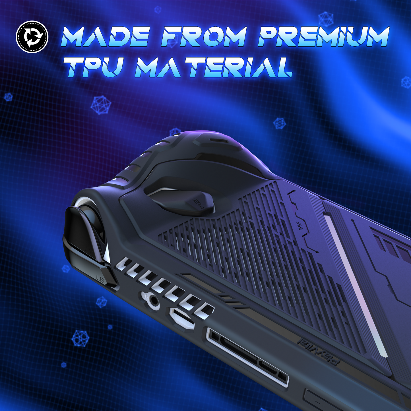 PlayVital ABSOLUTE TPU Protective Case for ROG Ally, Anti-Slip Grip Cover with Joystick Caps for ROG Ally Accessories - Black PlayVital