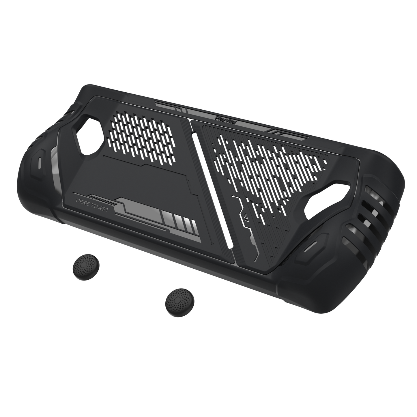 PlayVital ABSOLUTE TPU Protective Case for ROG Ally, Anti-Slip Grip Cover with Joystick Caps for ROG Ally Accessories - Black PlayVital