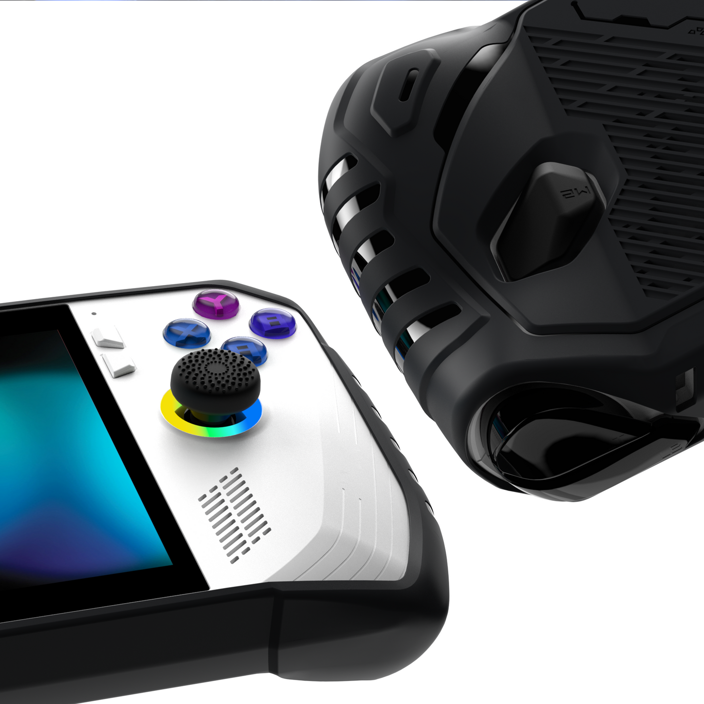 PlayVital ABSOLUTE TPU Protective Case for ROG Ally, Anti-Slip Grip Cover with Joystick Caps for ROG Ally Accessories - Black PlayVital