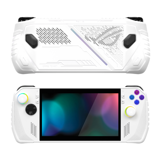 PlayVital ABSOLUTE TPU Protective Case for ROG Ally, Anti-Slip Grip Cover with Joystick Caps for ROG Ally Accessories - White PlayVital
