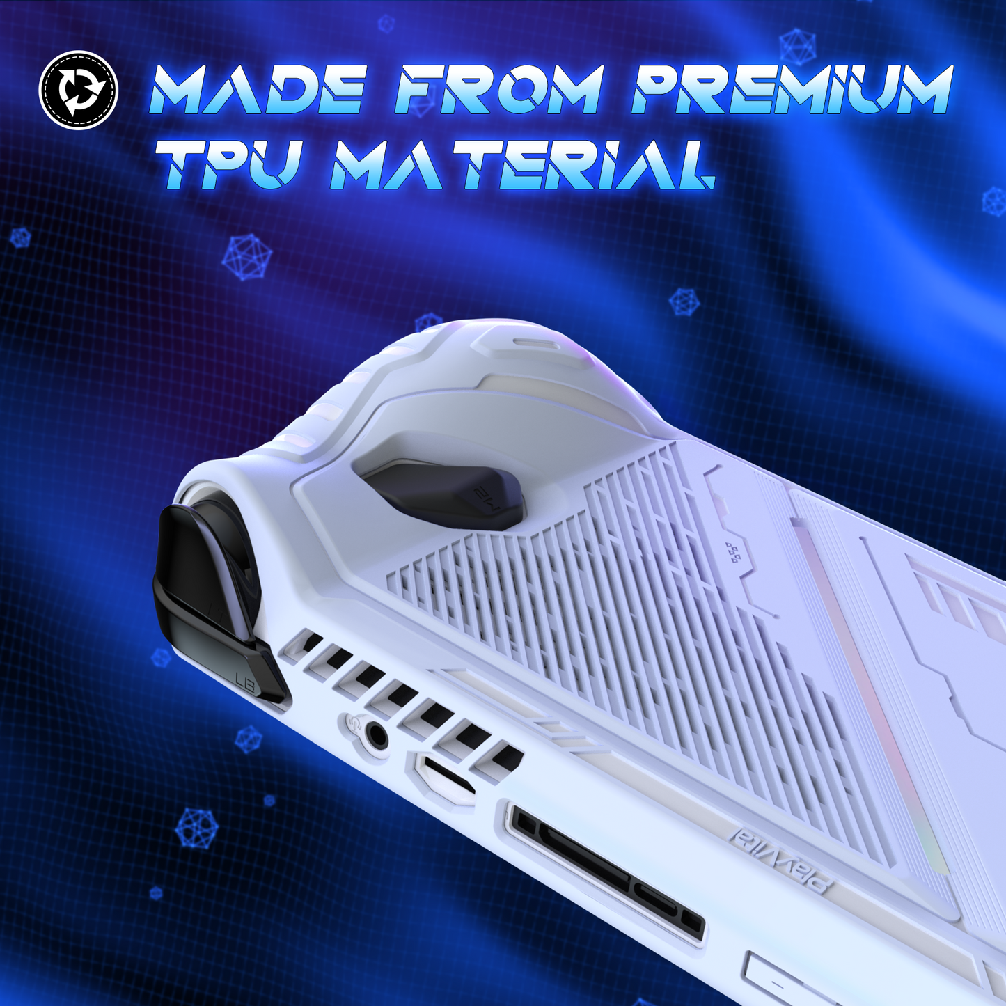 PlayVital ABSOLUTE TPU Protective Case for ROG Ally, Anti-Slip Grip Cover with Joystick Caps for ROG Ally Accessories - White PlayVital