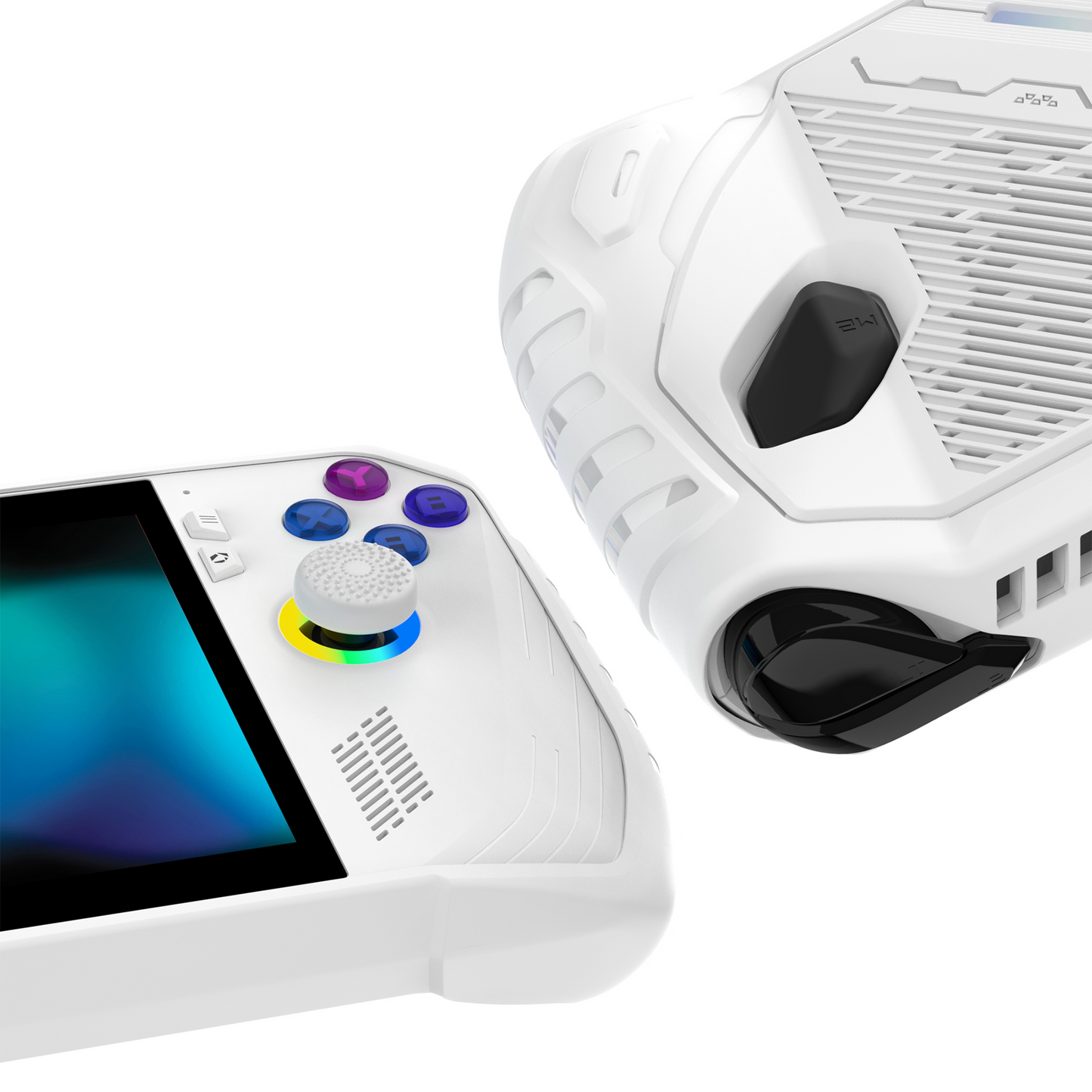 PlayVital ABSOLUTE TPU Protective Case for ROG Ally, Anti-Slip Grip Cover with Joystick Caps for ROG Ally Accessories - White PlayVital