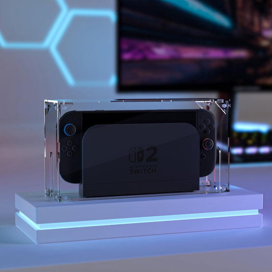 PlayVital Acrylic Dust Cover for Nintendo Switch 2 Console & Charging Dock Assemble Waterproof Protective Box Cover Sleeve for Nintendo Switch 2 (2025) - Clear PlayVital